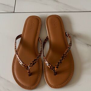 J. Crew Brown and Black Patterned Sandals